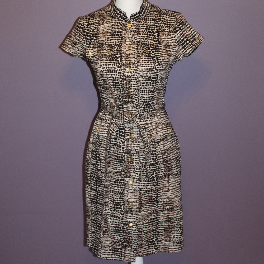 Calvin Klein Animal Print fitted Safari dr…